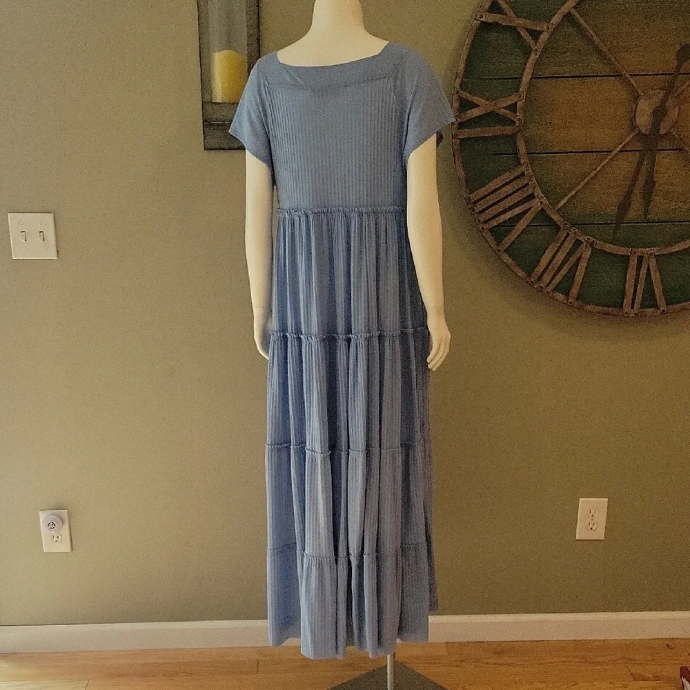Free People Beach Saltwater Linen Blend Tiered Maxi Dress